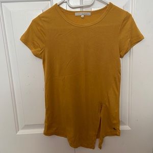 Mark and Lou yellow short sleeve shirt